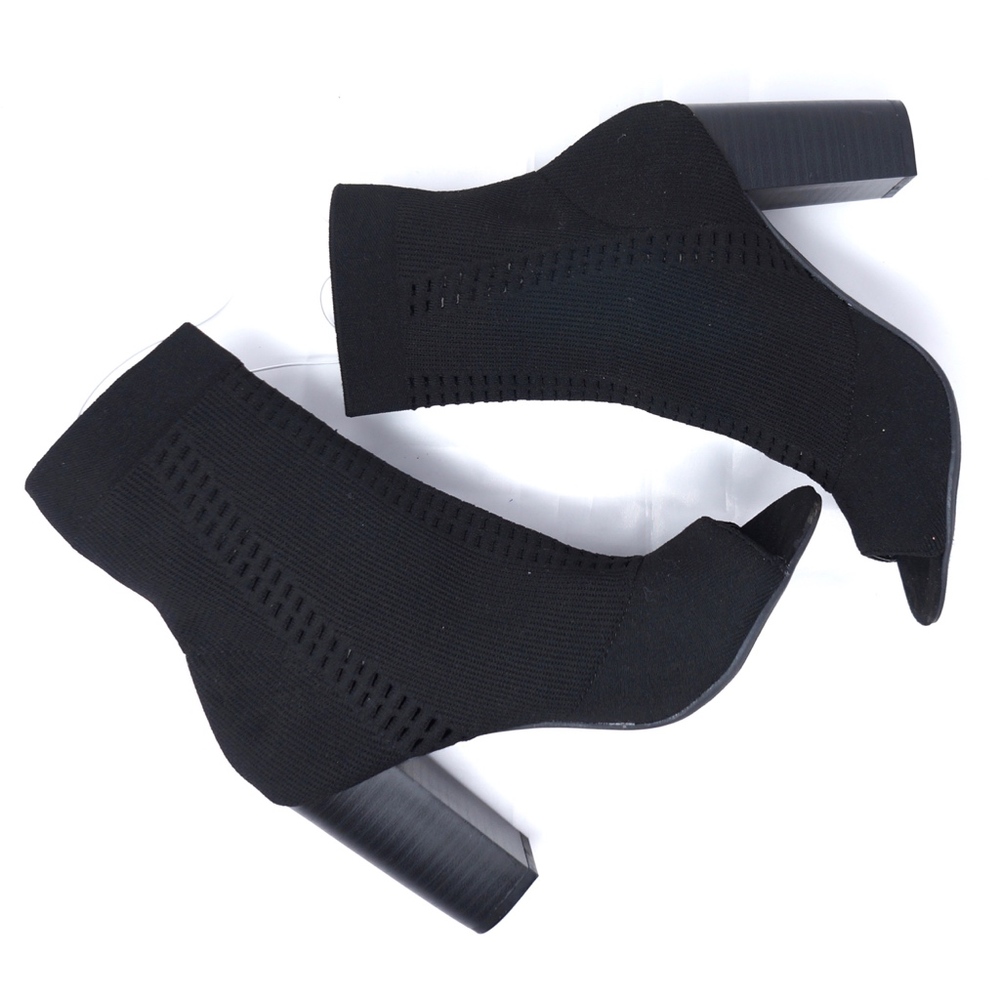 Mossimo Florentina Knit Sock Ankle Boots Peep Toe - Picture 5 of 6